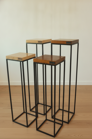 four Corner Stands in White Oak finish