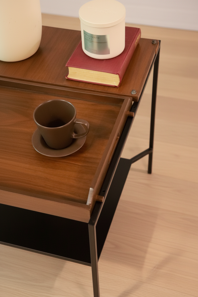 four Tray Table in Teak finish