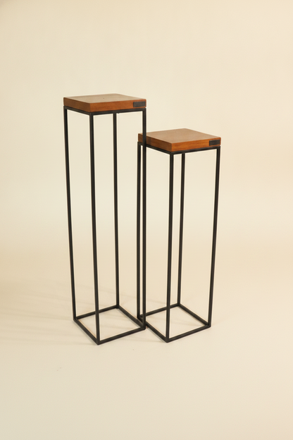 four Corner Stands in Teak finish [H:50365598794029]